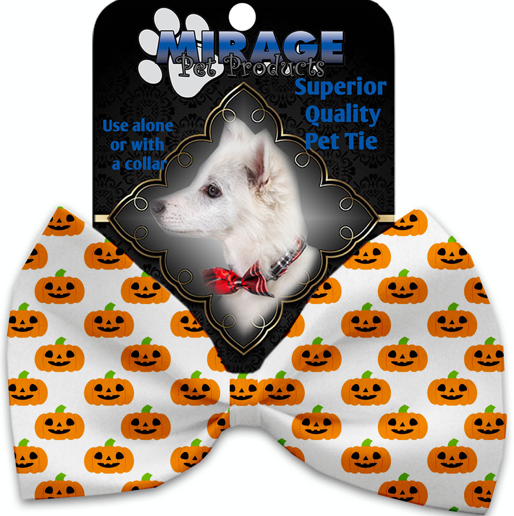 Happy Pumpkins Pet Bow Tie Collar Accessory with Velcro
